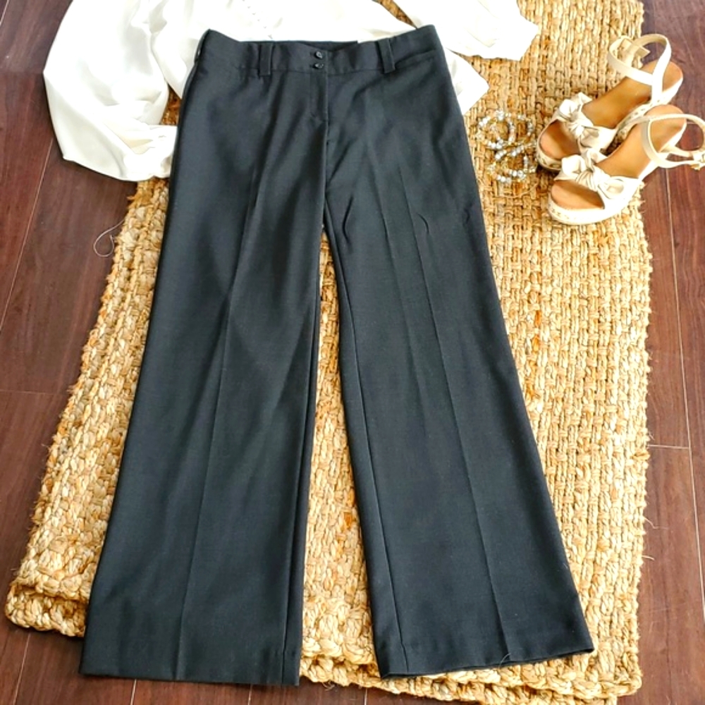 Express Women's Trousers Wide Leg Dress Pants Size 8 Mid Rise Charcoal Grey Y2K